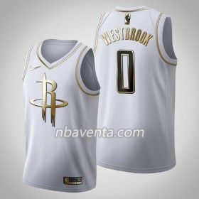 Camiseta Hombre Houston Rockets Russell Westbrook 0 2019-20 Nike Blanco Golden Edition Swingman